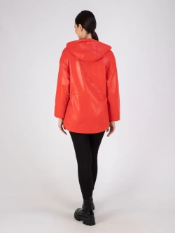 Куртка кожаная натуральная оверсайз с капюшоном