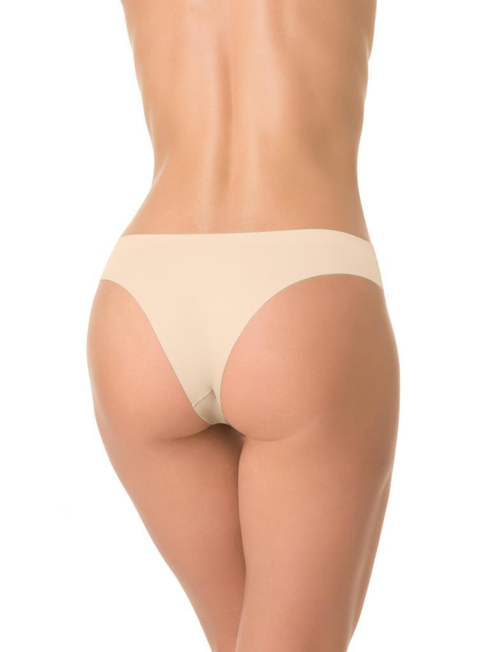 Нейлоновые трусики-бразилиана (Размер: L) (Цвет: бежевый)