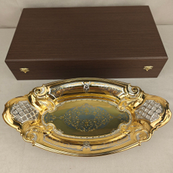 Конфетница/Фруктовница "Золотая сказка" златоустовская гравюра