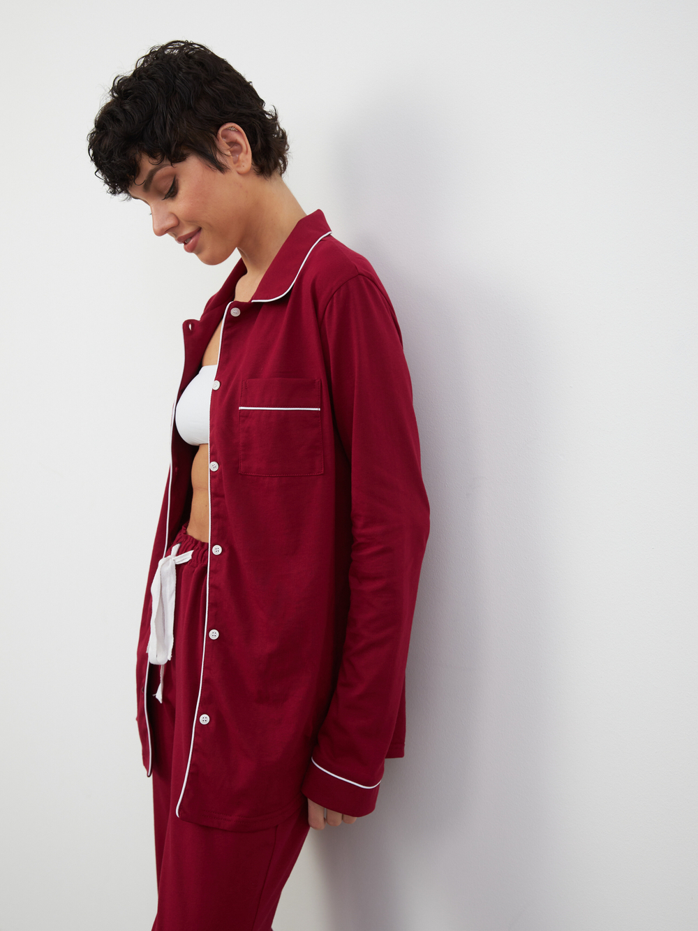 Пижама женская Ihomewear Classic Bordo