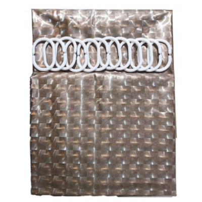 Штора для ванной комнаты ZALEL рисунок 3D с кольцами 180*180 состав 100% ЕVA коричневая ZL-FG-1001E