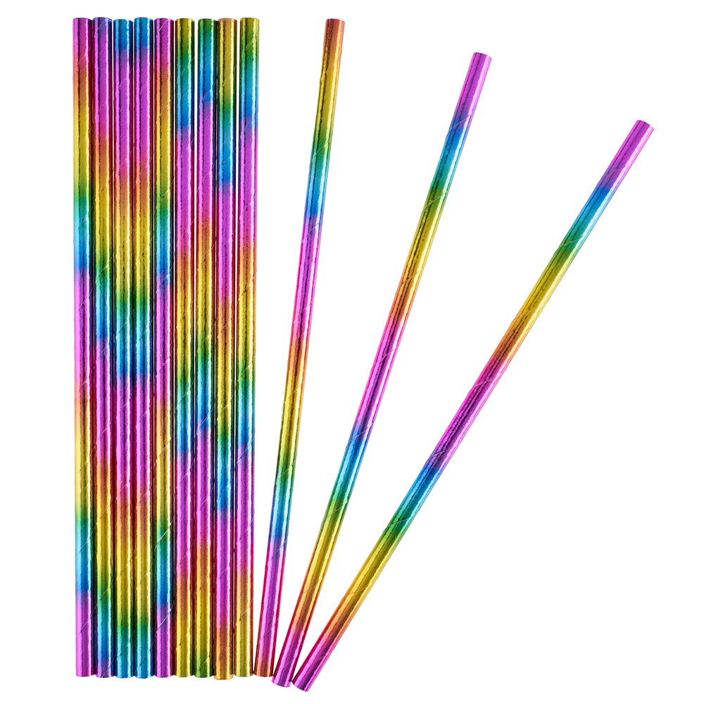 Трубочки для коктейлей «Радужный перелив», 12 шт