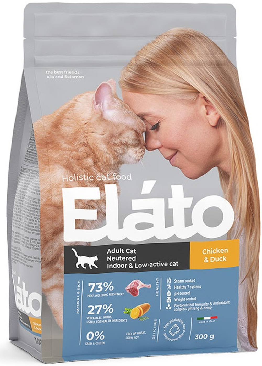 Корм Elato Holistic для кастрированных котов и малоактивных кошек, 300 г