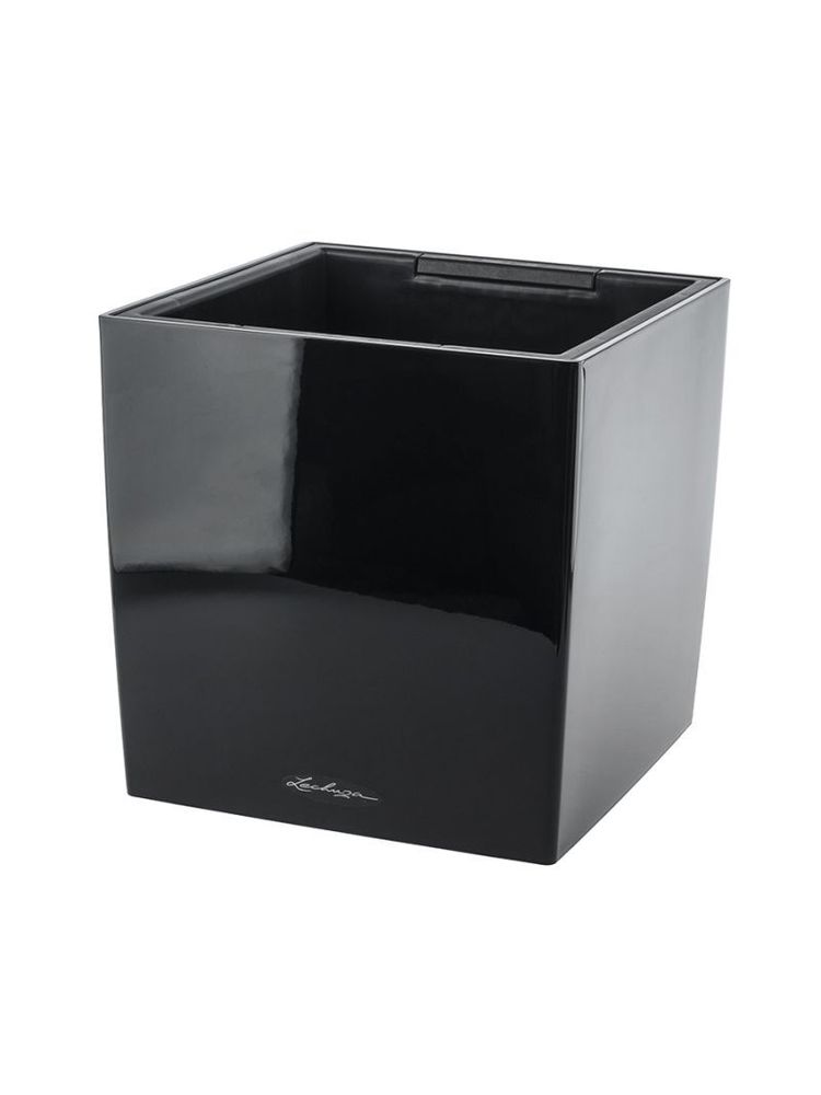 Кашпо Lechuza &quot;Cube Premium Complete black high gloss&quot; (пластик), 30х30х30 см