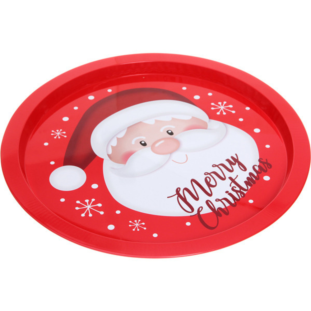 Поднос жестяной 32см «Добрый Санта»