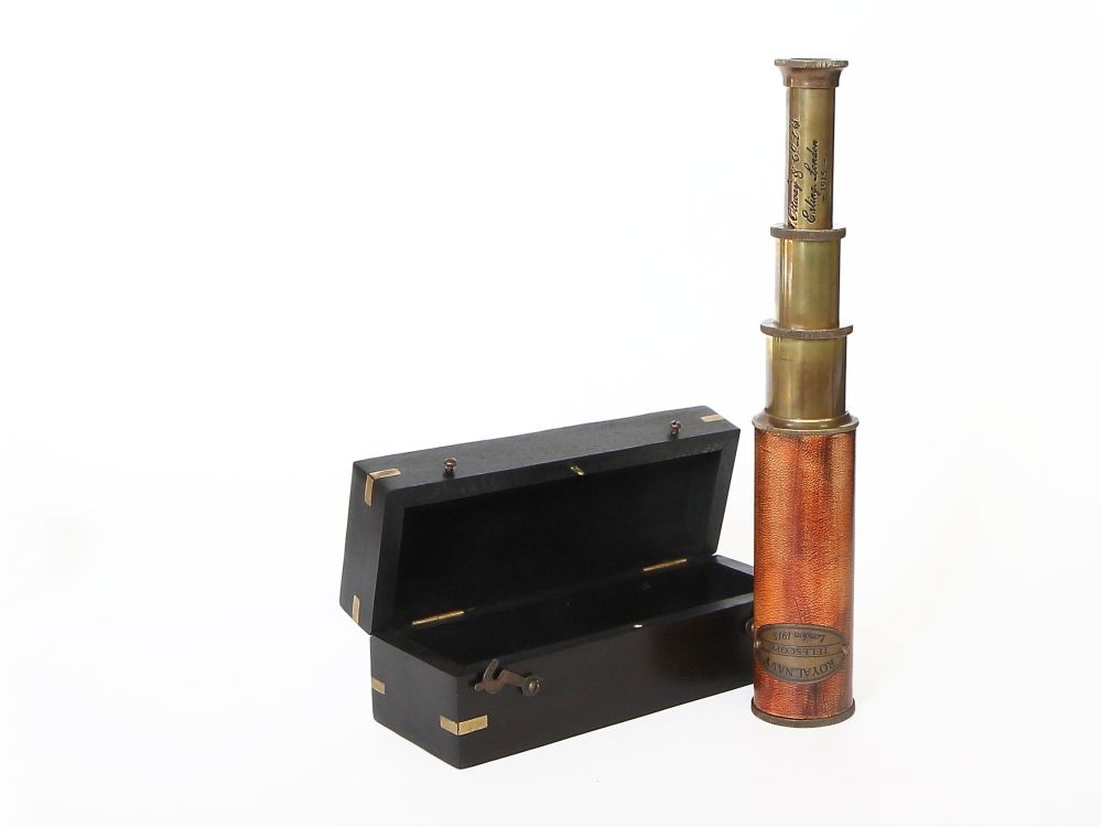 Nautical Подзорная труба в деревянном футляре