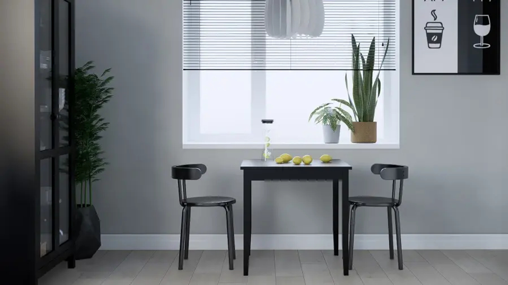 Кухонный стол  -  аналог IKEA /ЛЫМ/ ИКЕА, 74x74см, черный