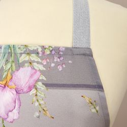 ФАРТУК "ИРИСЫ" 60Х70СМ,100% ХЛОПОК,СЕРЫЙ,ТВИЛ,ПРОПИТКА