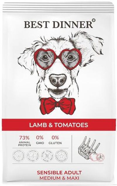 Сухой корм Best Dinner Adult Sensible Medium & Maxi Lamb & Tomatoes для собак крупных и средних пород 3кг