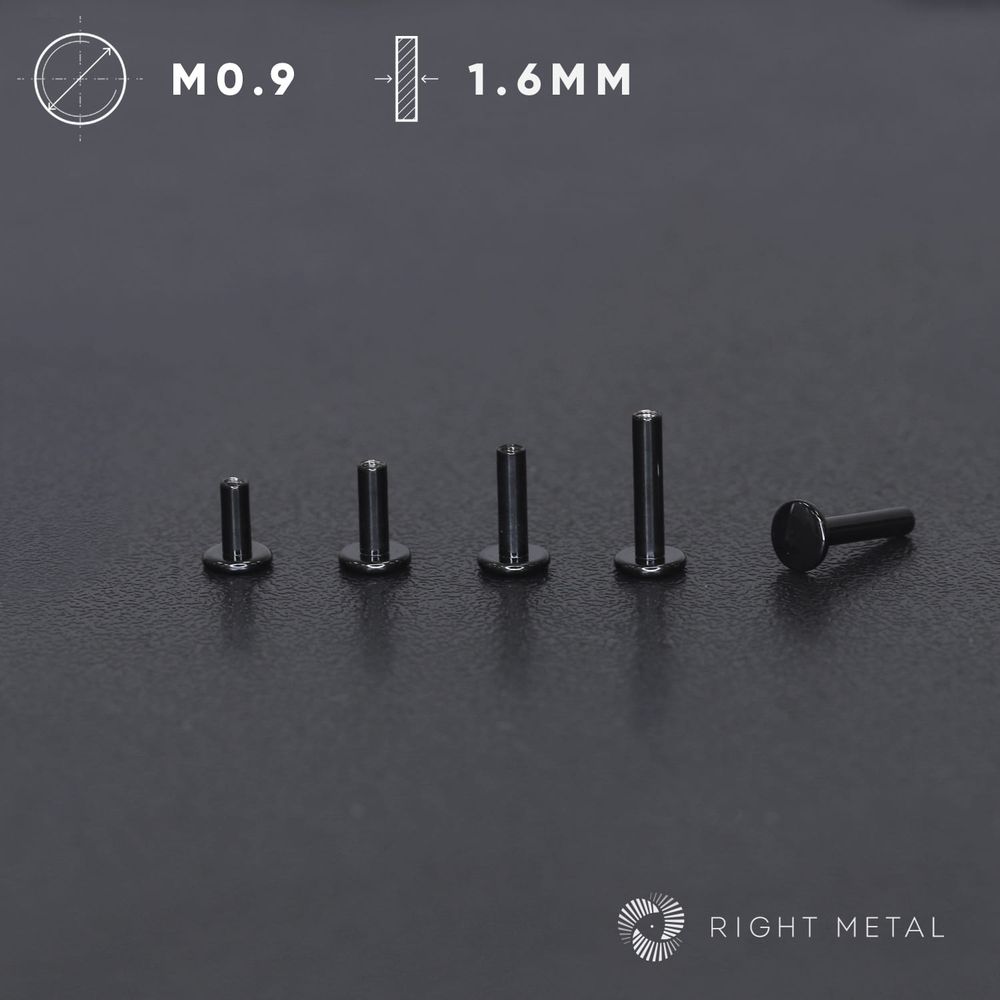 Лабрет Classic PVD Black 1.6мм
