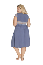 Сорочка из вискозы с резинкой под грудью (Размер: XXXL) (Цвет: грязно-синий)