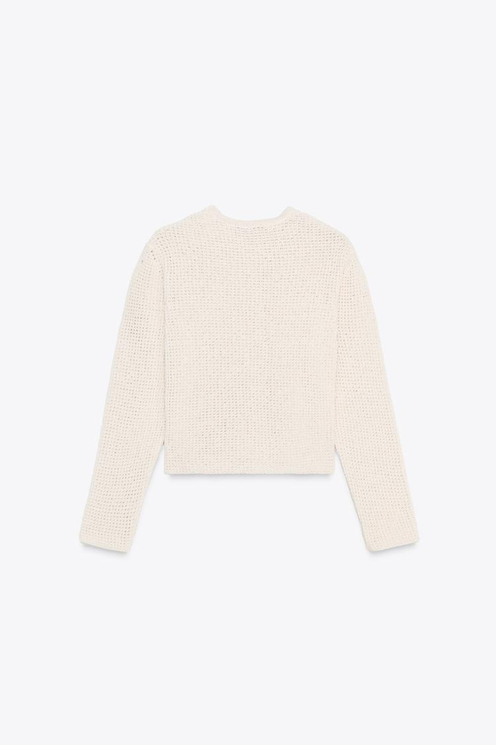 ZARA КАРДИГАН С ЗОЛОТИСТЫМИ ПУГОВИЦАМИ, ЭКРЮ