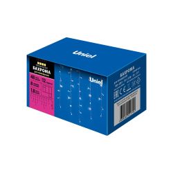 ULD-B1805-048-DTA WARM WHITE IP20 Бахрома светодиодная с контроллером. 1.8 м. 48 светодиодов. Теплый белый свет. Провод прозрачный. TM Uniel.