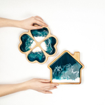 Набор деревянных менажниц из кедра для подачи блюд и закусок "домик" и "клевер". MGN6