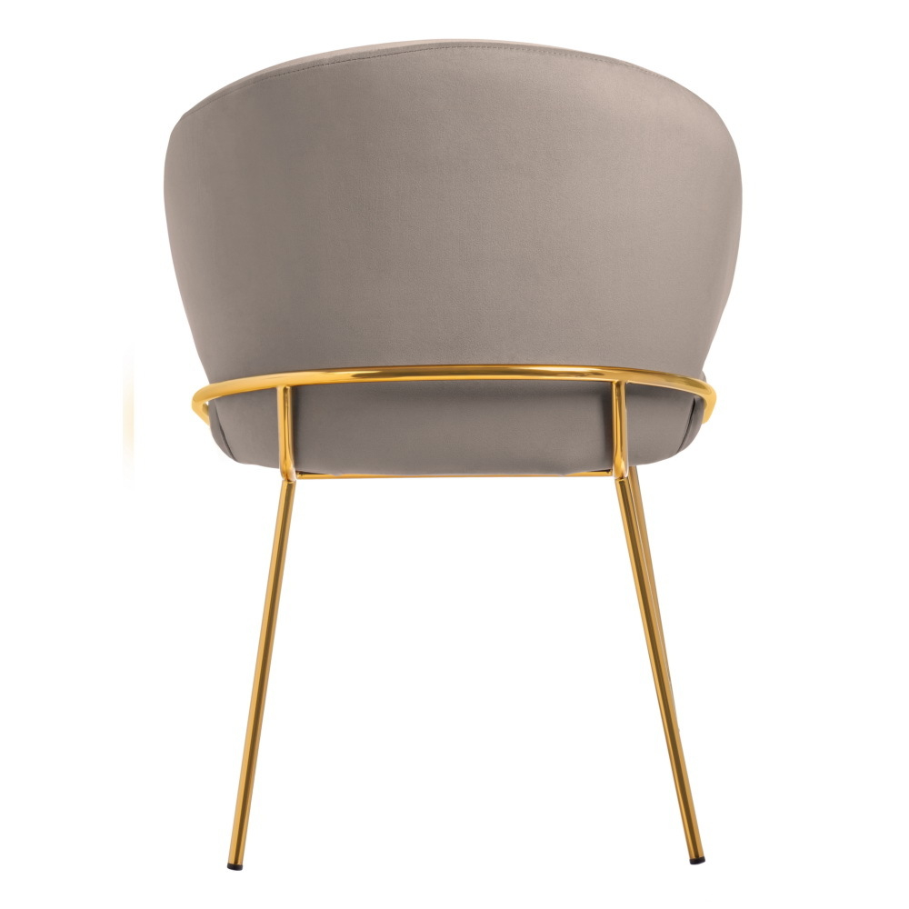 Стул-полукресло Emil латте с золотыми ножками