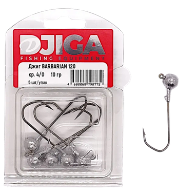 Джиг головка Шар 6/0 36г 5шт DJIGA DJ120-6/0-36 Barbarian Угол 120°