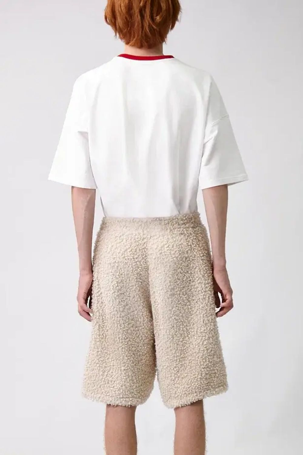 Шорты Choompu Барашек удлиненные с защипами бежевые