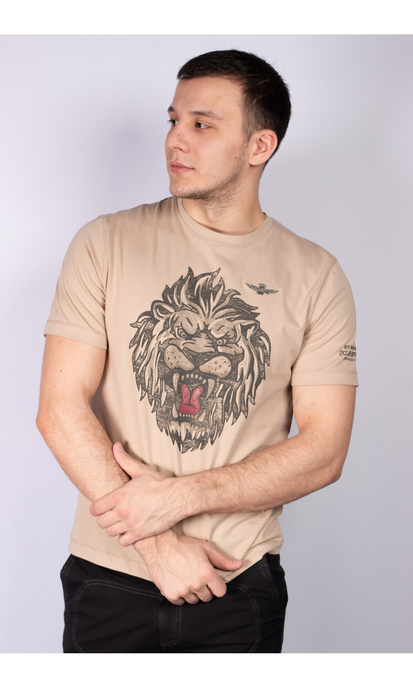 Футболка с принтом льва AERONAUTICA MILITARE