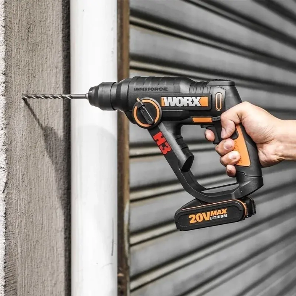 WORX WX390.1 аккумуляторный перфоратор (2 x 2 Ач, ЗУ)