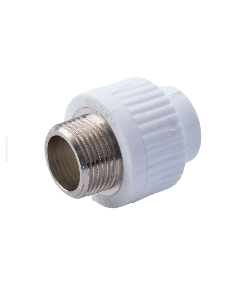 Муфта РР комб. 20*1/2" нар. белый MeerPlast