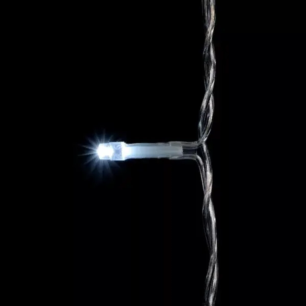 Светодиодный занавес 2*3 м., 600 белых LED ламп, облегченный, прозрачный провод ПВХ, LTC (PCL600NOT-10-2W)
