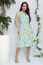 Платье Весенний луг (бирюзовый мультиколор) П13215-3М LT Collection