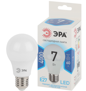 ЛАМПА СВЕТОД ЭРА LED SMD A60-7W-840-E27