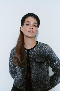 Объемный ободок с прозрачными пайетками