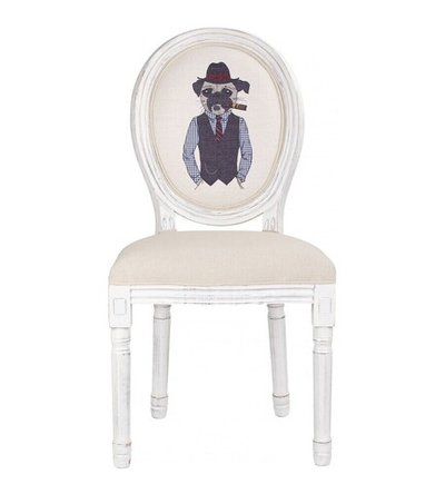 Стул "Собака в шляпе" 48х46х96см, дерево/полиуретан/лён