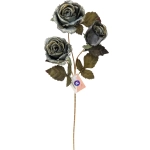 Искусственные цветы «FLOWERS GLAMOUR» 65см Розы 3 цветка зеленые