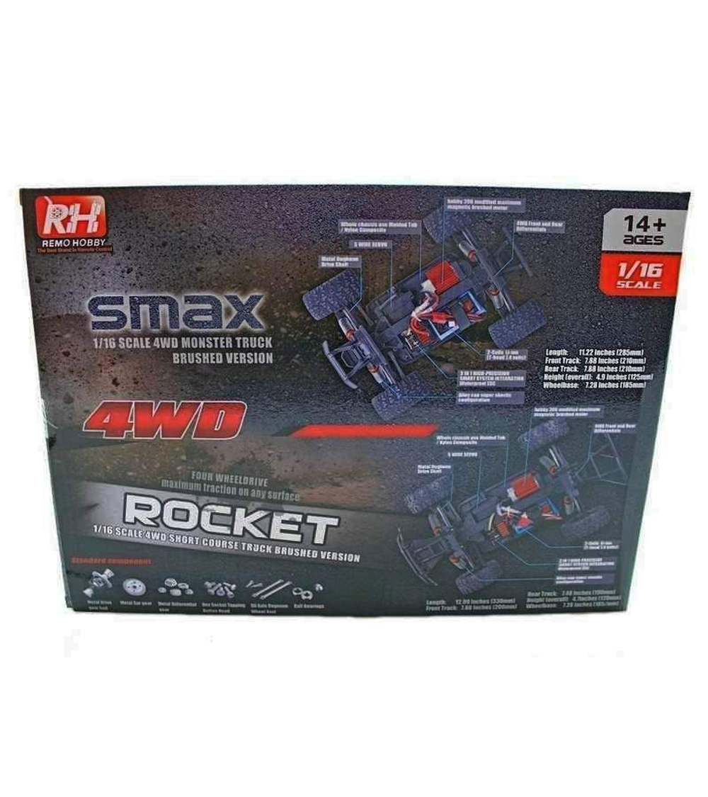 Радиоуправляемый монстр Remo Hobby SMAX Brushless (синий) 4WD 2.4G 1/16 RTR
