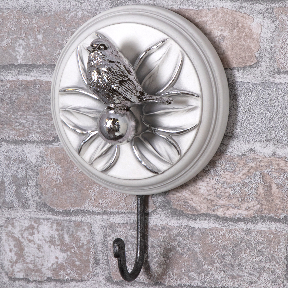 Настенный крючок Птичка Зарничка Дримс Античное серебро
