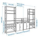 Комбинация для хранения - IKEA IVAR/ ИВАР ИКЕА, 344х30х226 см, сосна/белый