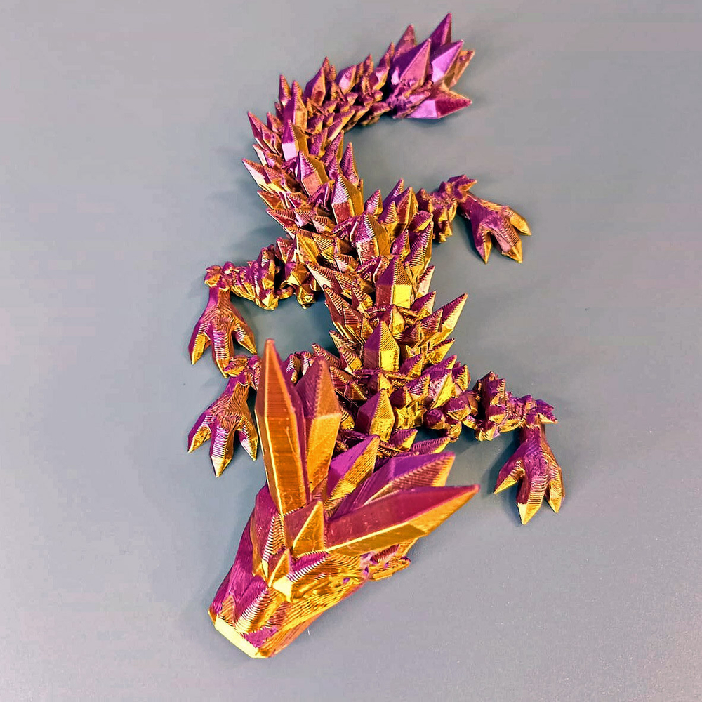 Кристальный дракон, малыш, желто-фиолетовый