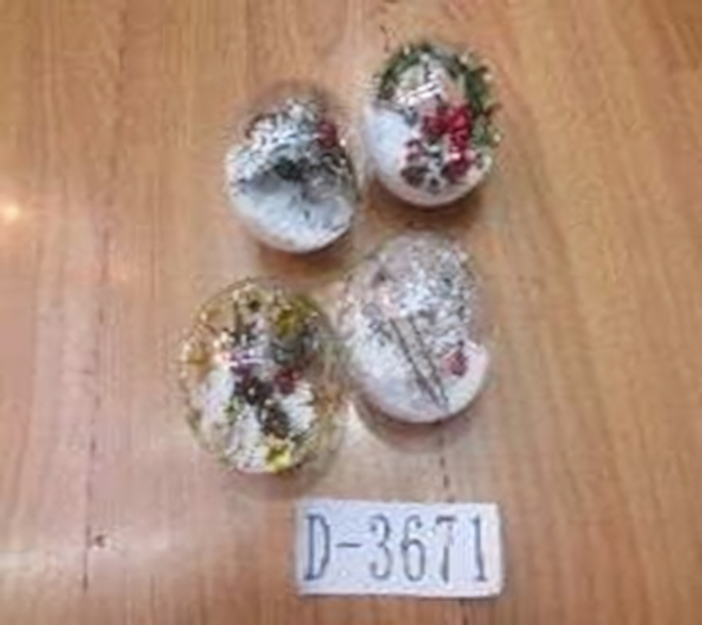 Ел игр Шар прозрачный 8см свет 4 вида микс пакет