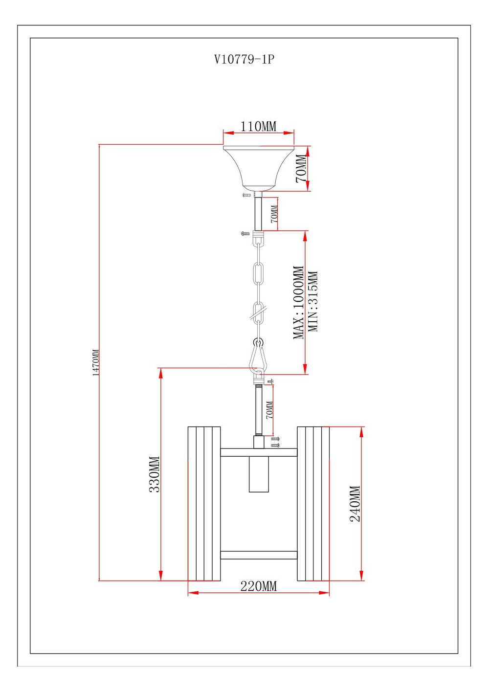 Светильник подвесной Moderli V10779-1P Monte