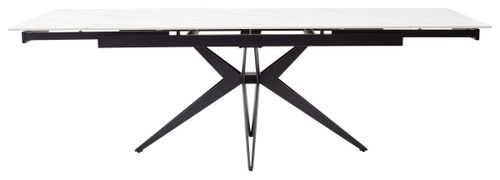 Стол FORIO 160 MATT WHITE MARBLE SOLID CERAMIC / BLACK