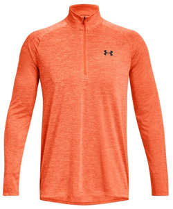 Мужская теннисная футболка теннисная Under Armour UA Tech 2.0 1/2 Zip M - orange blast/orange tropic