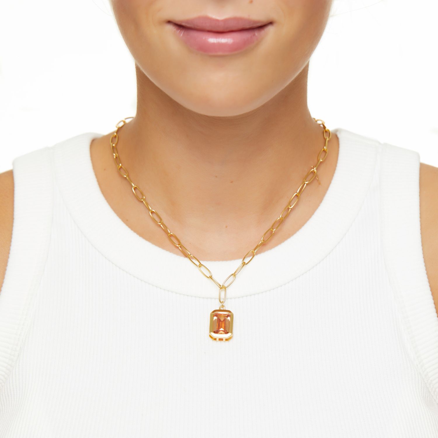 Колье Piped Edge Crystal Necklace – Caramel