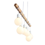 SL1142.503.06 Светильник подвесной Белый, Светлое дерево E27 6*60W