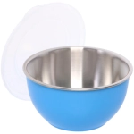 Миска из нержавеющей стали для СВЧ-печи с крышкой 0,45л 12см