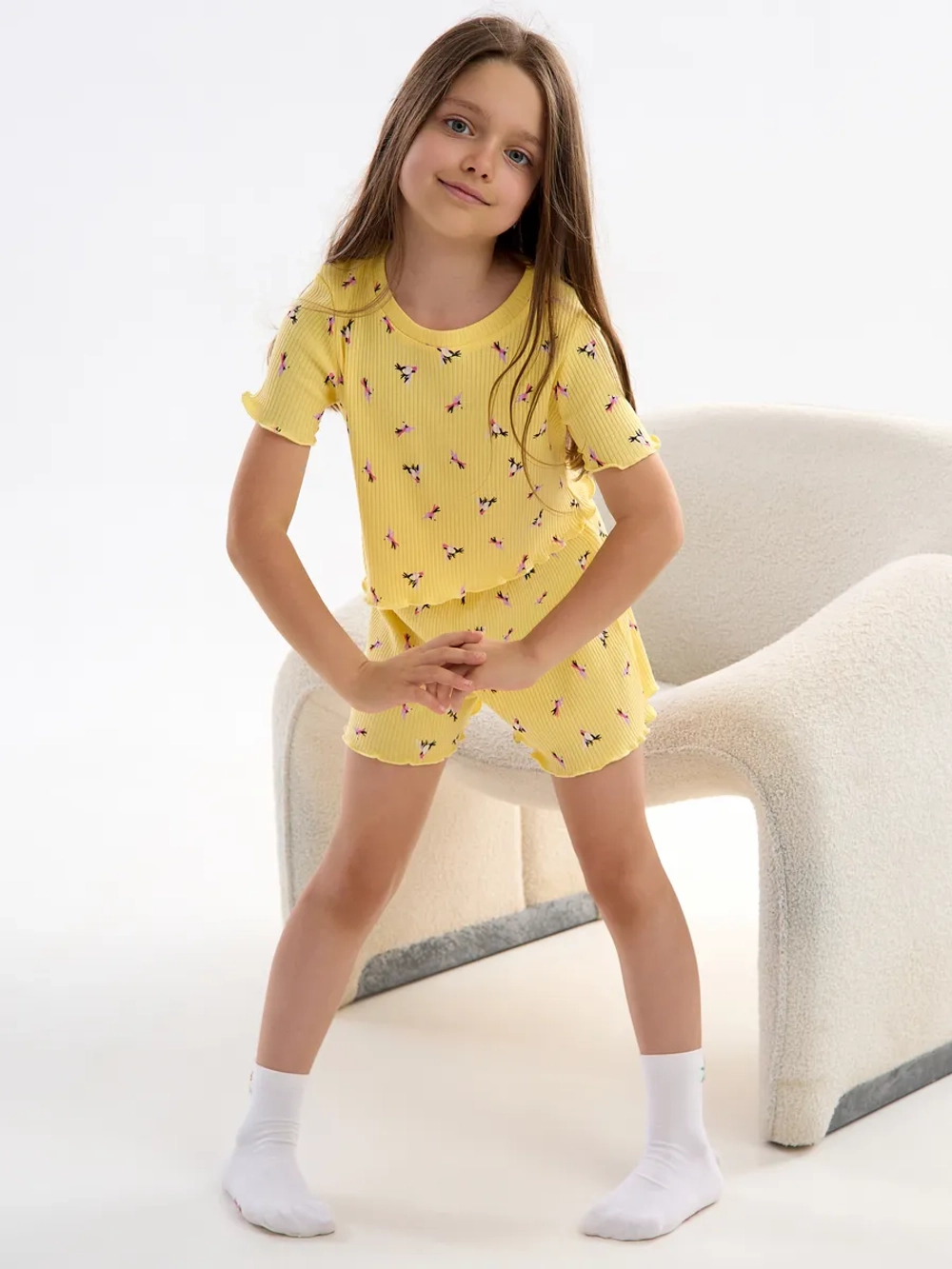 Пижама лапша домашняя с шортами