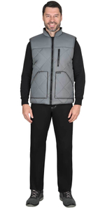 Жилет СИРИУС-ЕВРОПА удлиненный (на подкладке флис черный) графит
