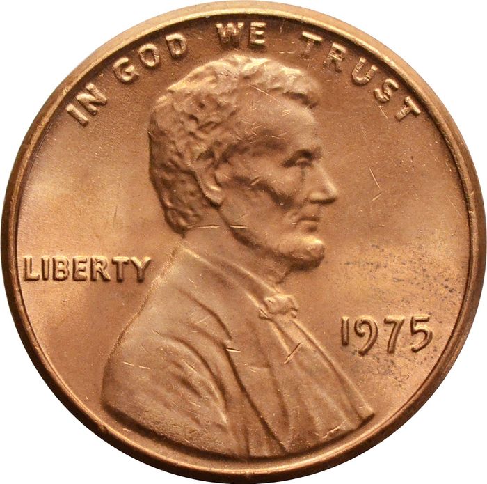 1 цент 1975 США UNC