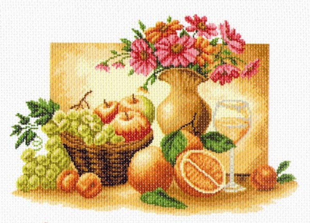 "Оранжевый натюрморт"-1230 канва с рисунком