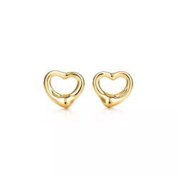 Серьги из жёлтого золота 18k, Tiffany💝 Open heart, Elsa Peretti. Единственные в наличии