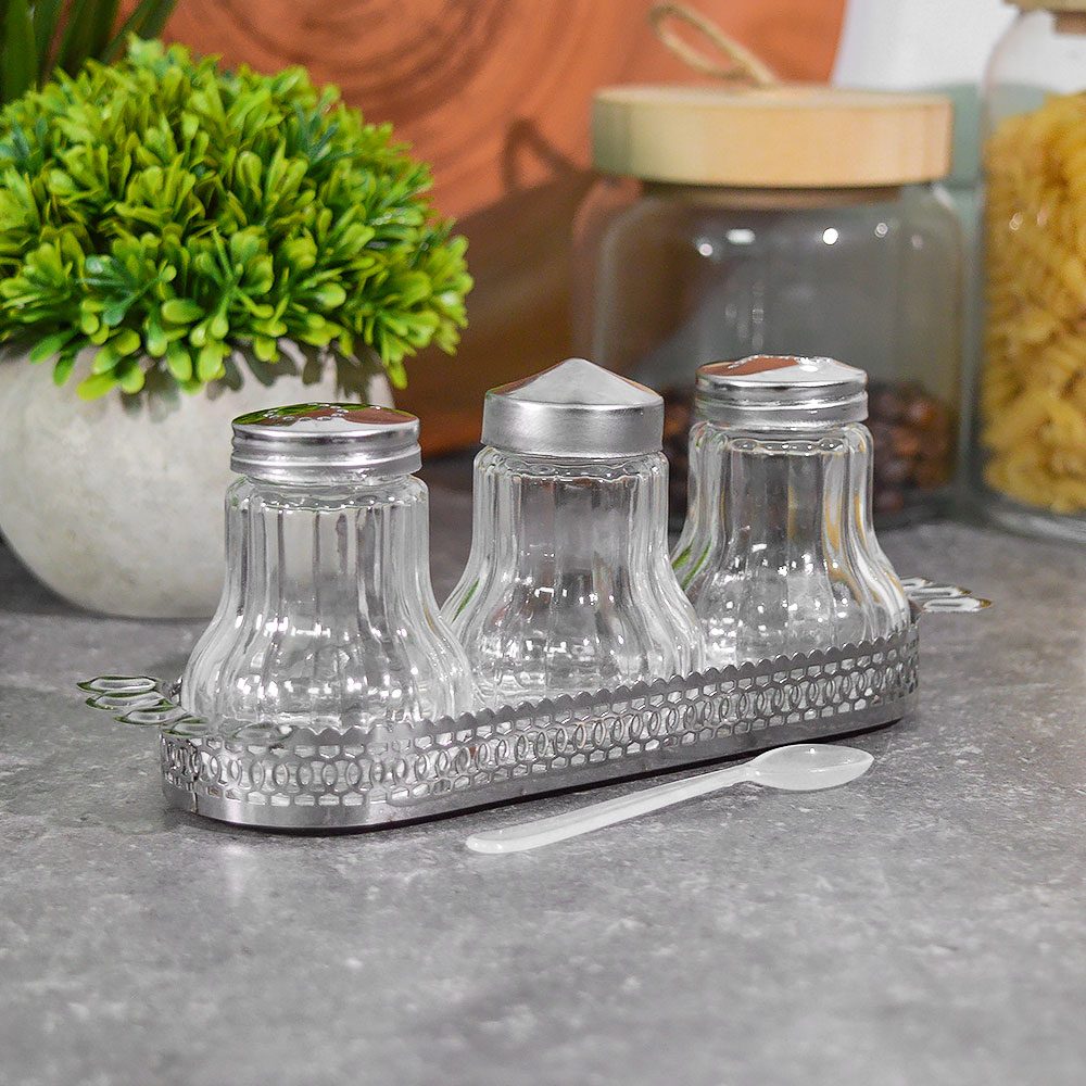 Набор для специй 3 предмета 40мл на подставке, MB 40489