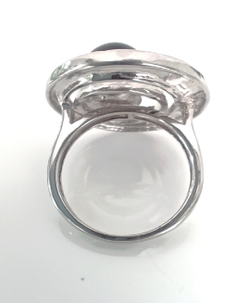 Кольцо с ониксом Эстерелла, серебро 925 пробы, родирование/Ф