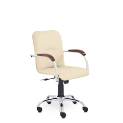 Кресло Самба GTP TG СН D8 (темный орех) S-0428 (бежевый)