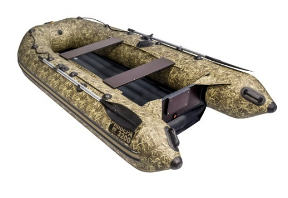 Лодка ПВХ надувная моторная Ривьера 3200 Компакт НДНД "Камуфляж" камыш